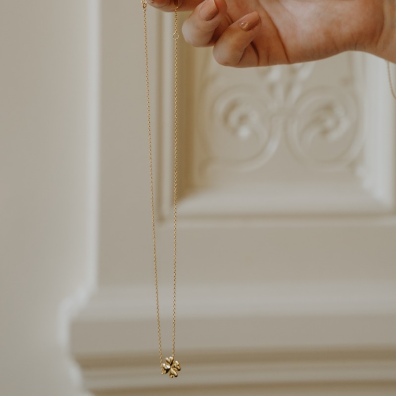 Thumbnail of 18K Gold Vermeil Clover Leaf Necklace image