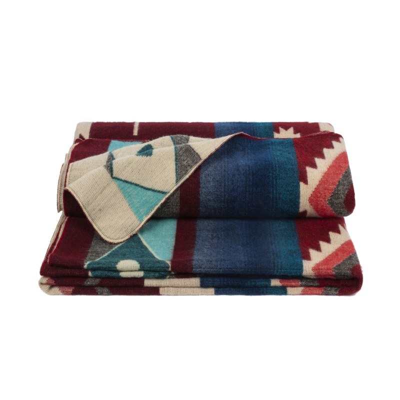 Plaid/Throw Native Wine Red Alpaca Wool | Alpaca Loca | Wolf & Badger