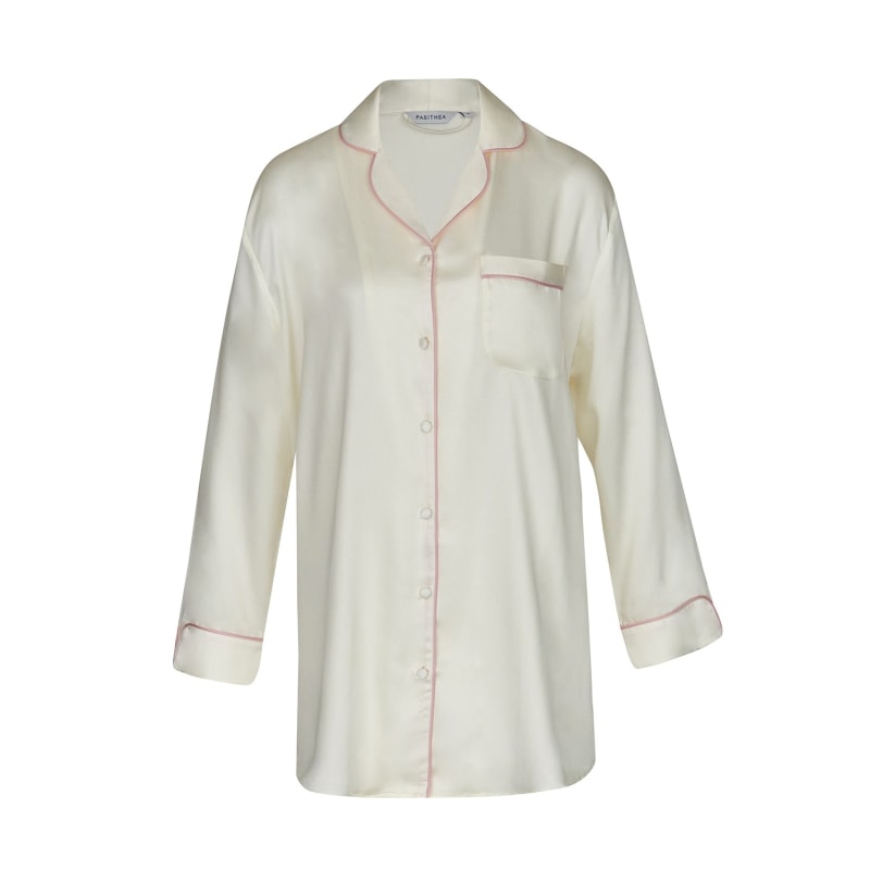 Thumbnail of Silky Bamboo Sleep Shirt In White image