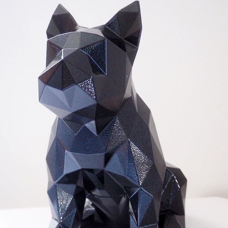 Thumbnail of French Bulldog Geometric Sculpture Frank In Diamond Black image