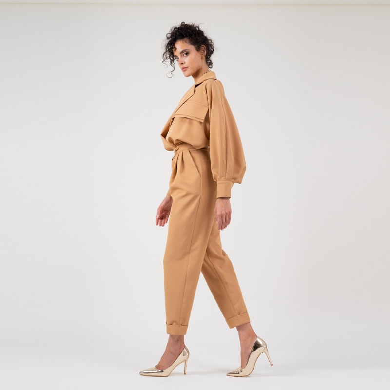 Camel maxi jumpsuit