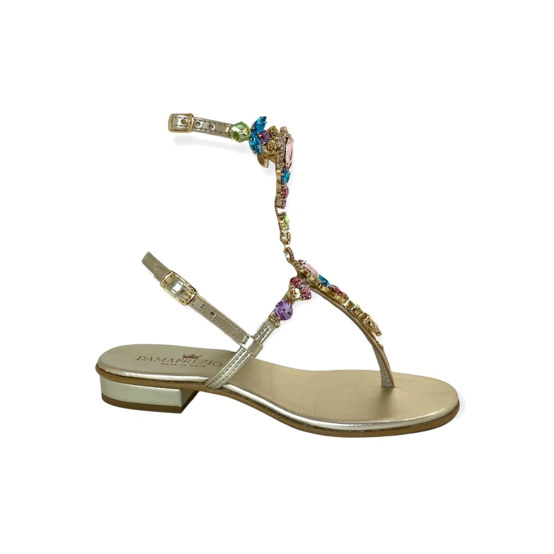 Thumbnail of Lucrezia Flat Sandal With Multicolor Crystals image