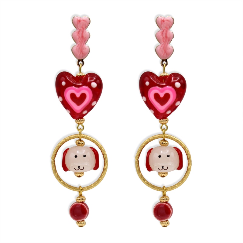 Thumbnail of Dogs In Love Gold Earrings image