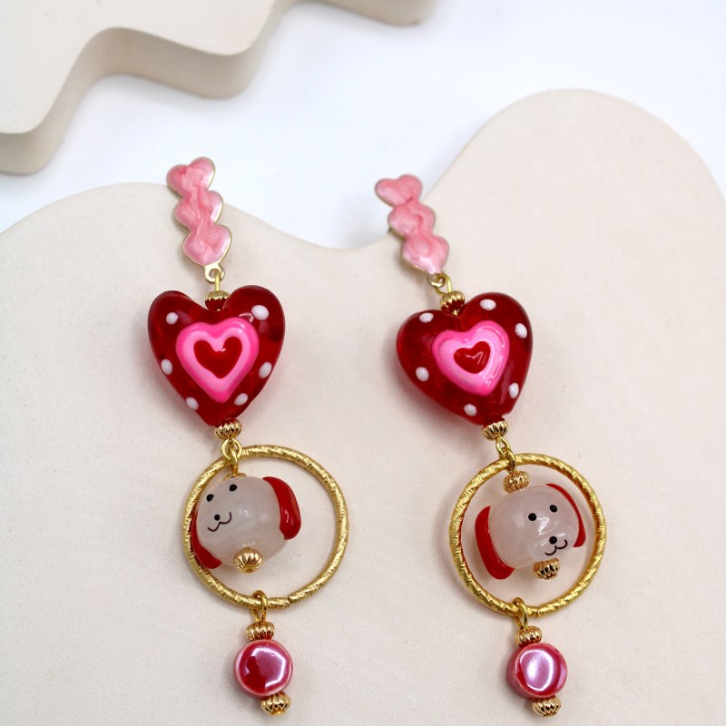 Thumbnail of Dogs In Love Gold Earrings image