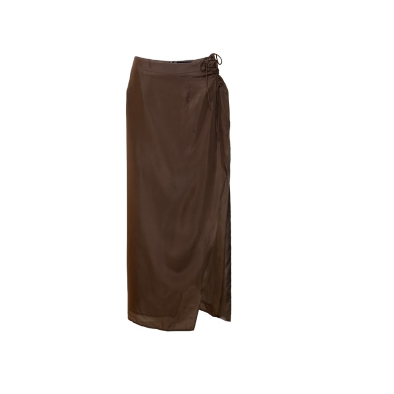 Thumbnail of Dolce Vita Brown Silk Maxi Skirt image