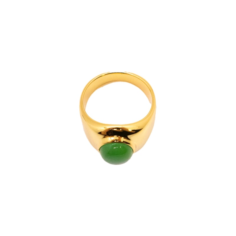 Thumbnail of Dome Green Chalcedony Signet Ring image