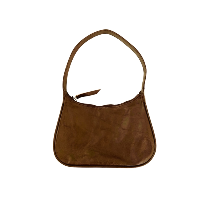 Thumbnail of Dorothy Leather Baguette Bag In Dark Brown image