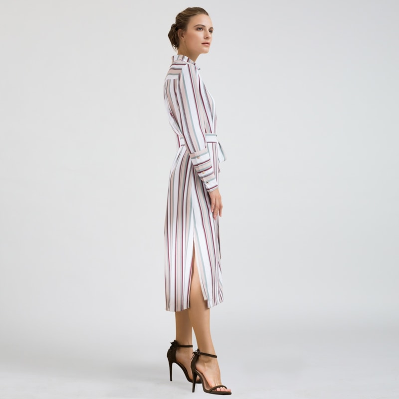 Thumbnail of Striped Midi Wrap Dress image