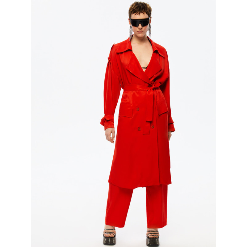 Zara red trench coat new arrivals