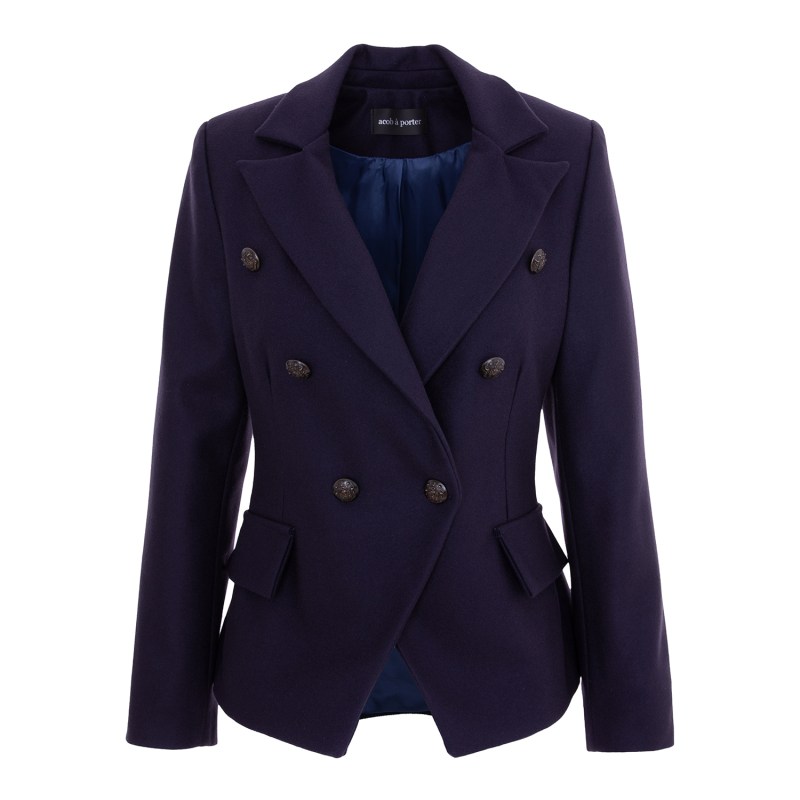 Navy wool new arrivals blazer womens