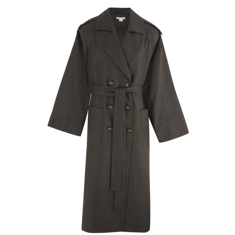 Merino wool trench coat sales