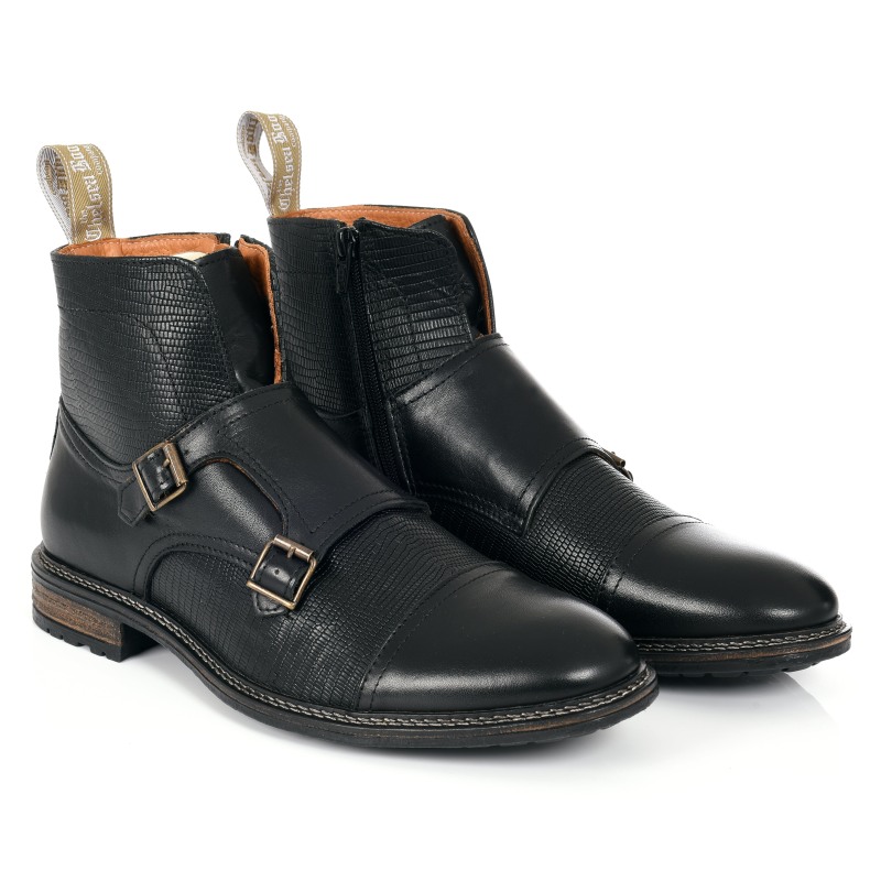Mens double buckle boots hot sale