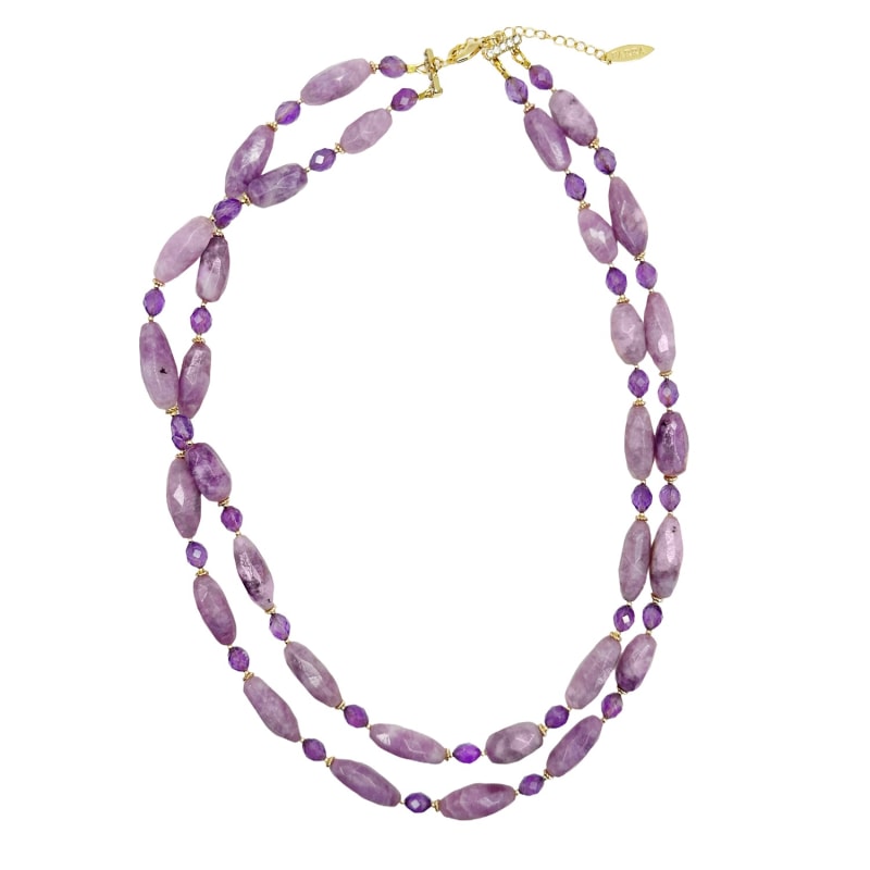 Thumbnail of Double Layers Purple Gemstone Necklace image