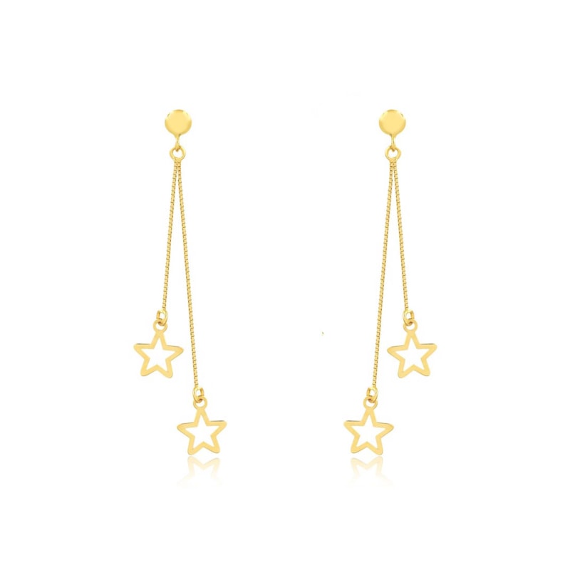 Thumbnail of Double Star Drop Chain Earrings image