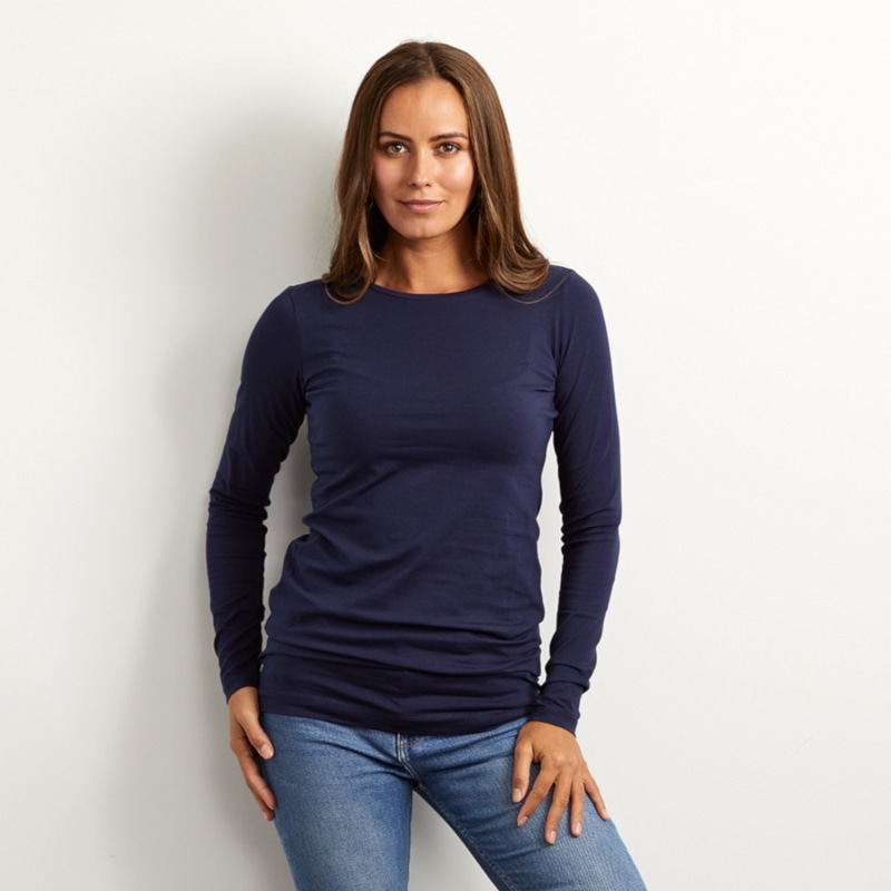 Thumbnail of Long Length Cotton Navy Tee image