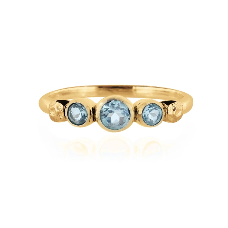 Thumbnail of Lakshmi Gold Vermeil Ring - Blue Topaz image