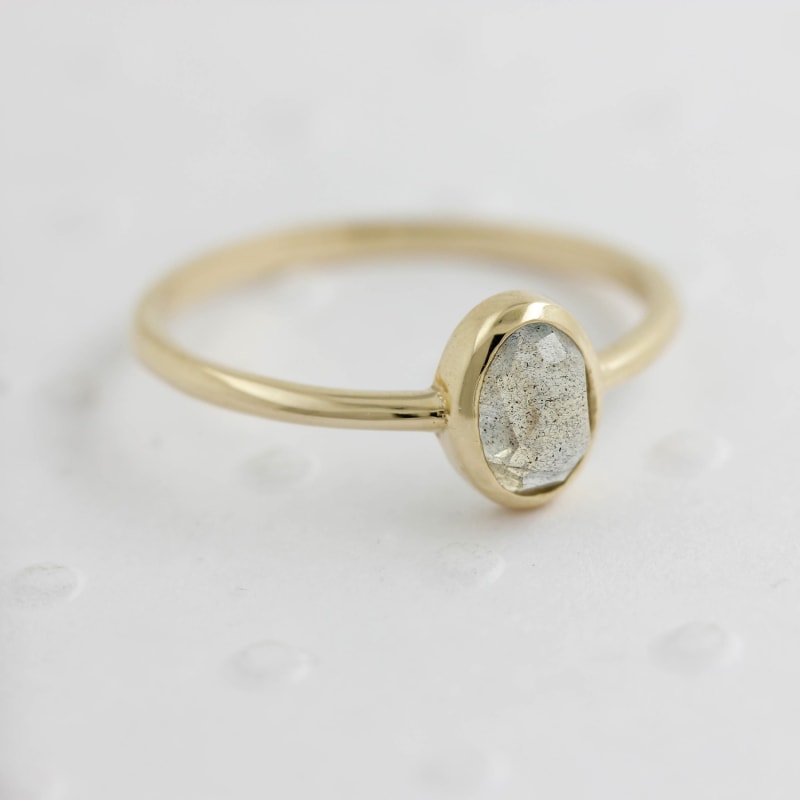 Thumbnail of Labradorite Rose Cut Ring - 9ct Solid Gold image
