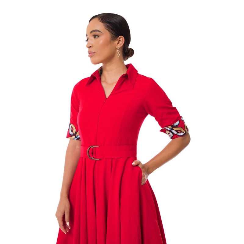 Thumbnail of Winnie Maxi Linen Dress - Red image