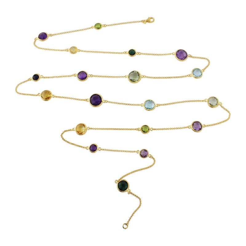 Thumbnail of Chennai Multi Gemstone & Gold Vermeil Long Necklace image