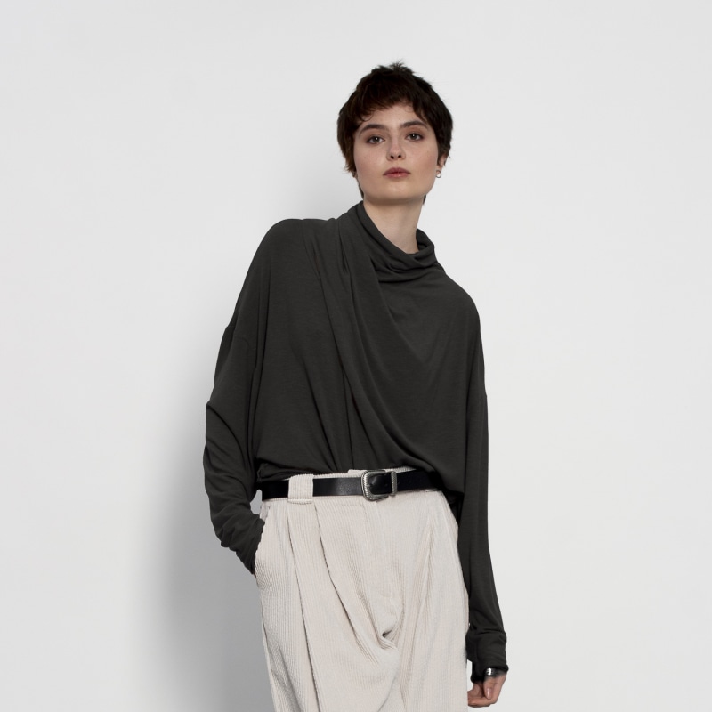 Draped Turtleneck Jersey Top by gaffer&fluf