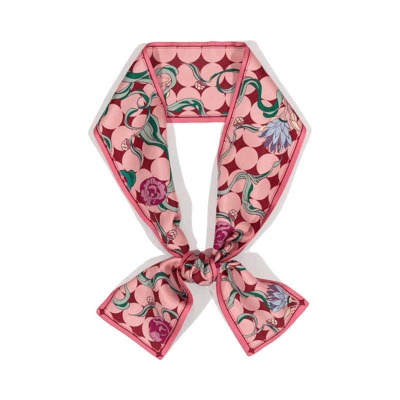 Pink silk neck scarf best sale