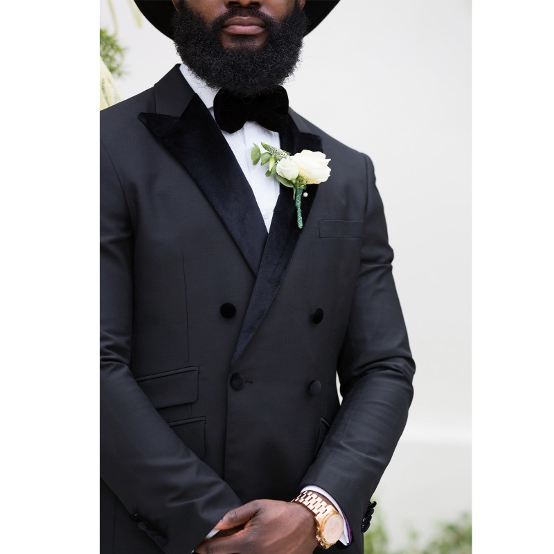 Double breasted peak lapel tuxedo clearance