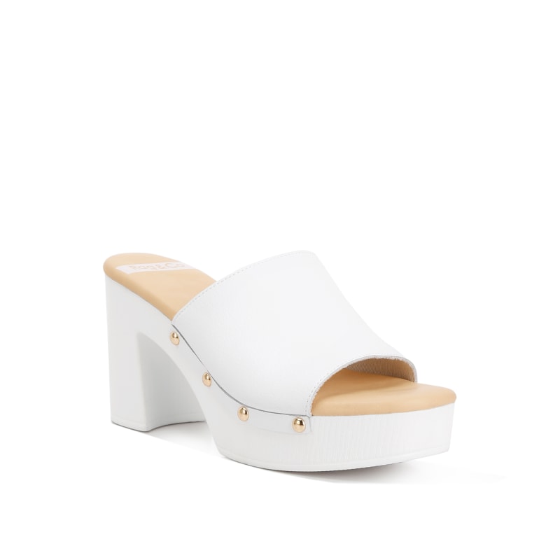 White clog heels shop