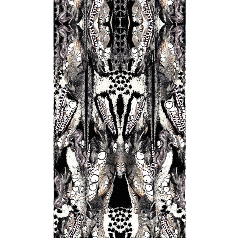 Thumbnail of Beetle Shell & Lizards Large Silk Scarf image