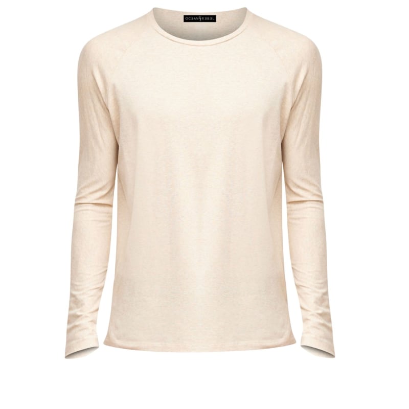 Thumbnail of Drop Cut Hem Comfort T-Shirt - Raw Oatmeal image