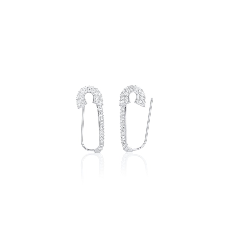 Thumbnail of Safety Pin Earrings -Silver image