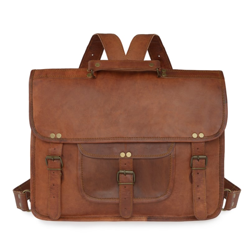Vida Vintage Leather Backpack Satchel by VIDA VIDA
