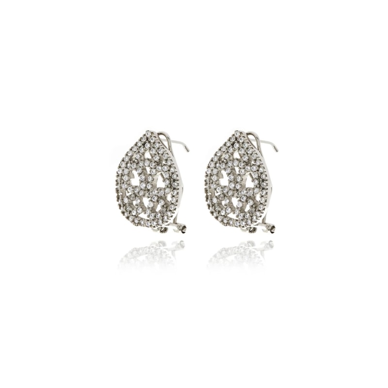 Thumbnail of Silver Drop Diamond Earrings image