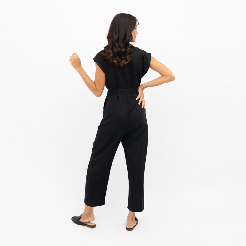 Thumbnail of Dakar Tencel Straight Leg Jumpsuit In Licorice Black image