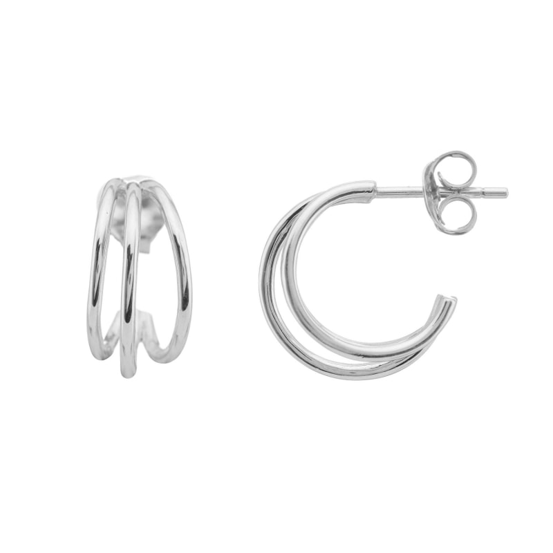 Thumbnail of Cordoba Triple Stirling Silver Hoop Earrings image