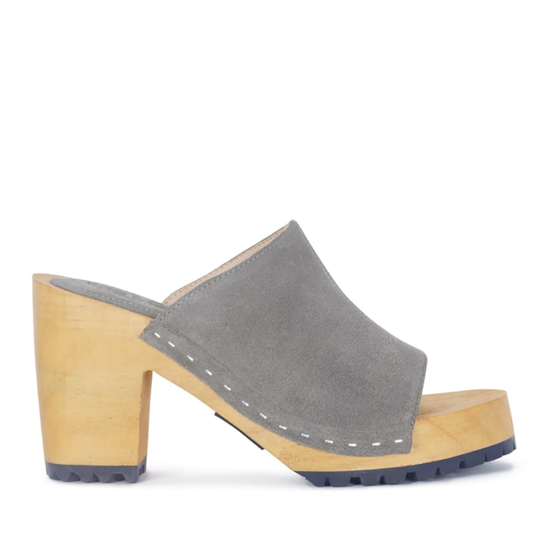 Grey suede clogs sales
