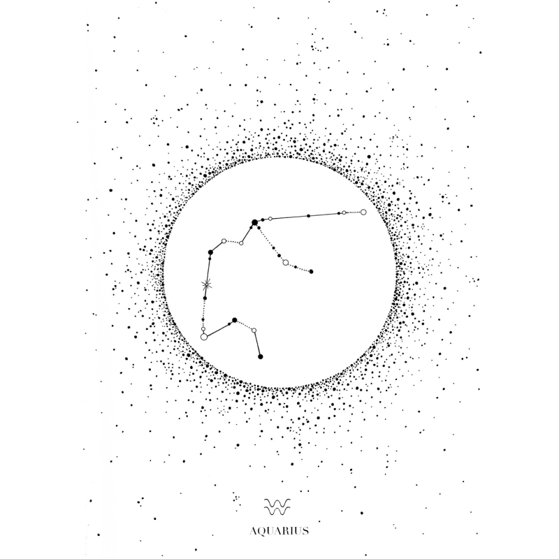Thumbnail of 'Aquarius Star Sign' - Fine Art Print A5 image