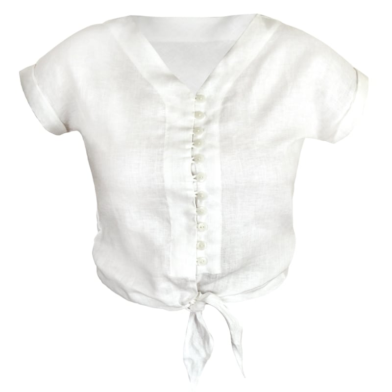 Thumbnail of Lana Handwoven Linen Knot Shirt In Off-White image