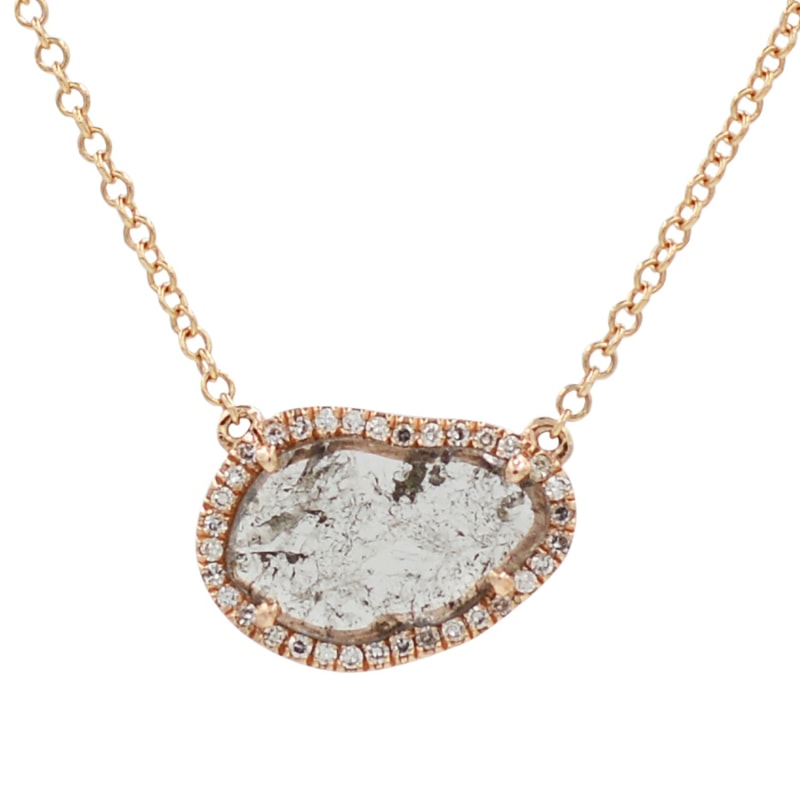 Thumbnail of Diamond Slice Necklace - Rose Gold image