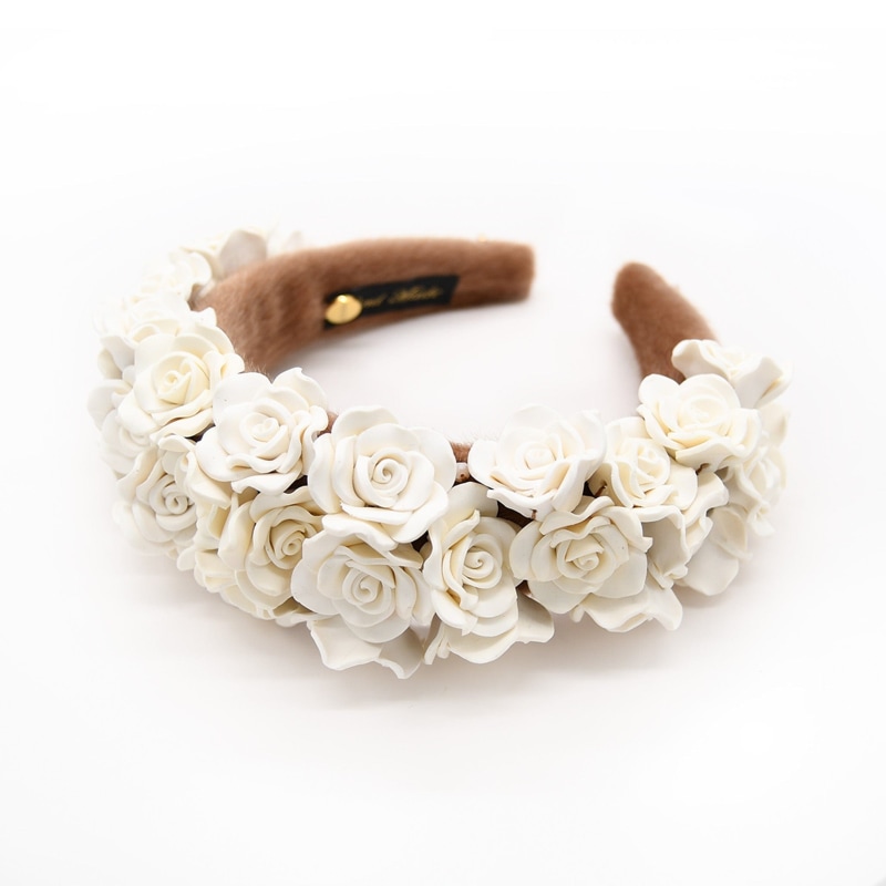 Thumbnail of Dusty Rose Floral Vanilla Headband image