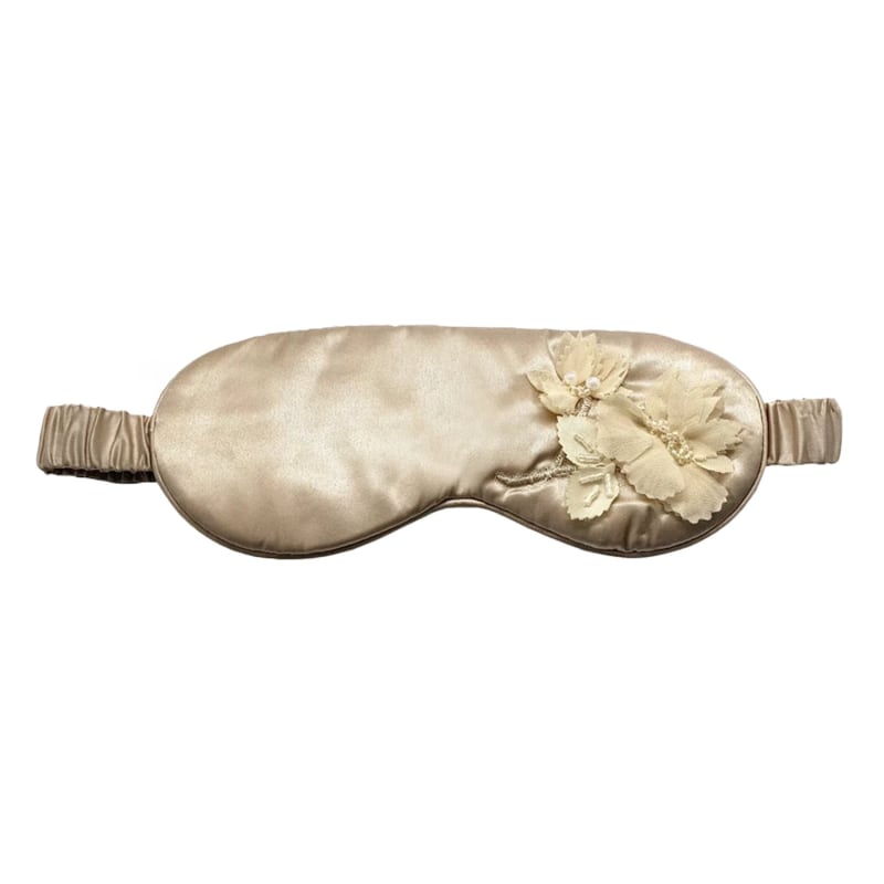 Thumbnail of 3D Champagne Floral Silk Sleep Eye Masks image