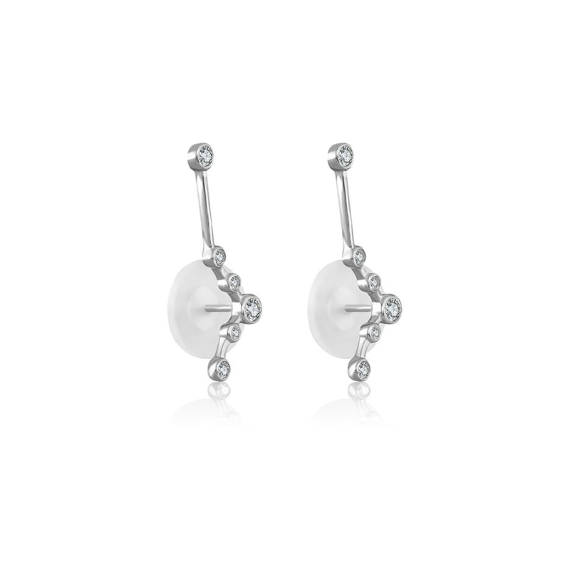 Thumbnail of Pisces Zodiac Constellation Earring 18K White Gold & Diamond image