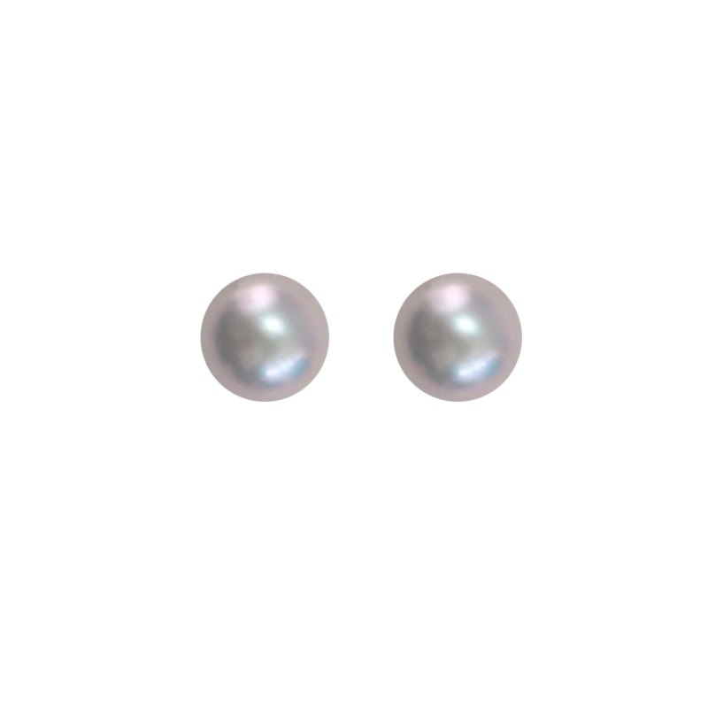 Thumbnail of Large Grey Pearl Studs Earrings - Silver image