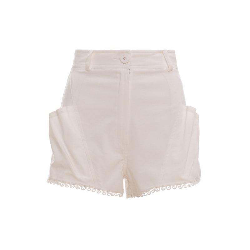 High Waisted Shorts White by Nissa