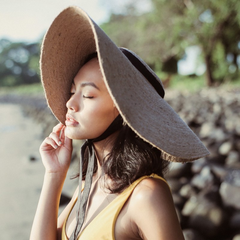 Thumbnail of Lola Wide Brim Jute Hat, With Black Strap image