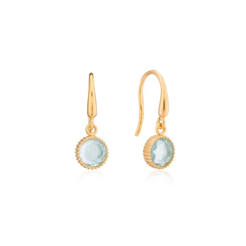 Thumbnail of Barcelona March Birthstone Hook Earrings Blue Topaz image