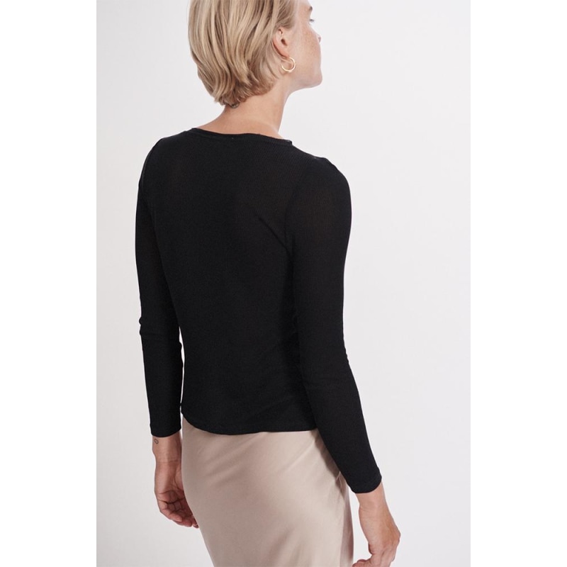 Thumbnail of Ribbed Long Sleeve Top Black image