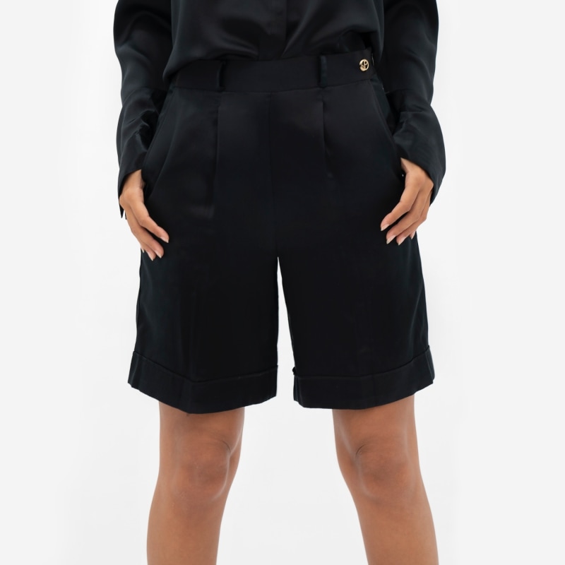 Thumbnail of Manila Silk Tailored Shorts In Black image