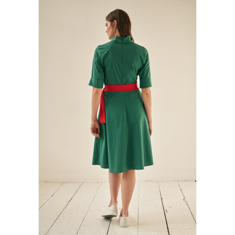 Thumbnail of Franchesca Dress Green With Two Belts image