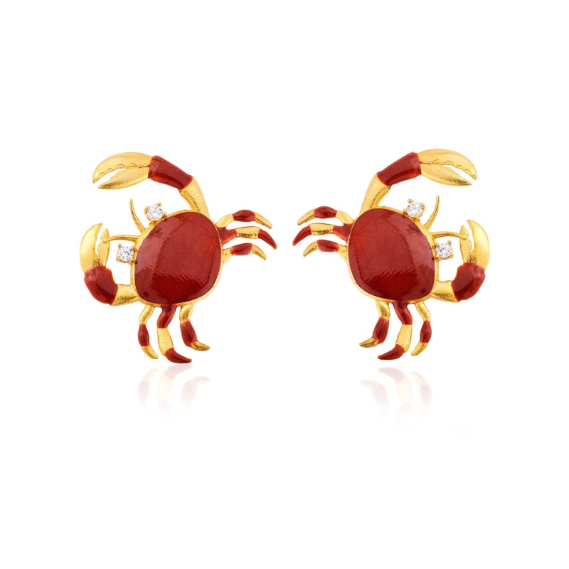 Thumbnail of Orange Crab Earrings image