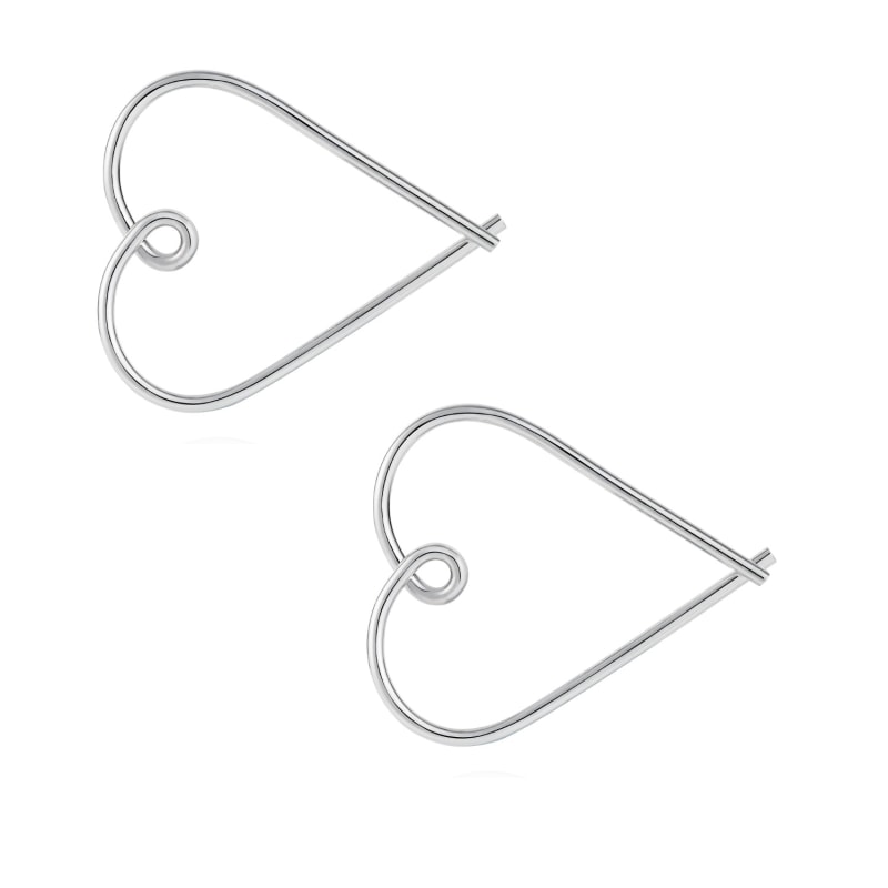 Thumbnail of Heart Hoop Earrings - Silver image